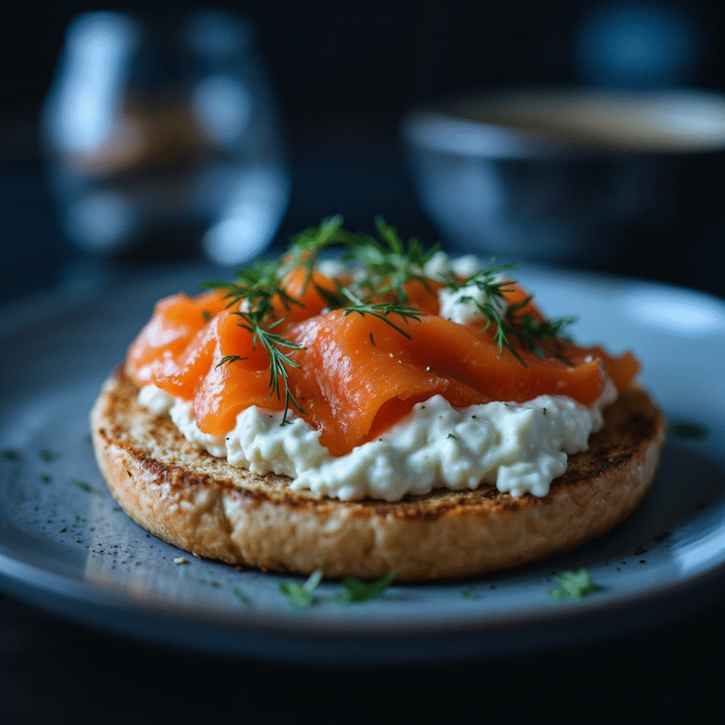 A delicious vegan high protein bagel with savory toppings that supports weight loss.