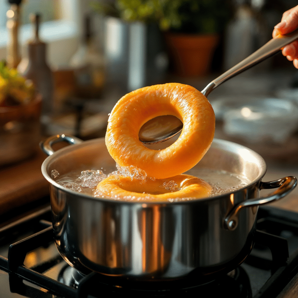 Boiling Vegan High Protein Bagels for Chewy Texture