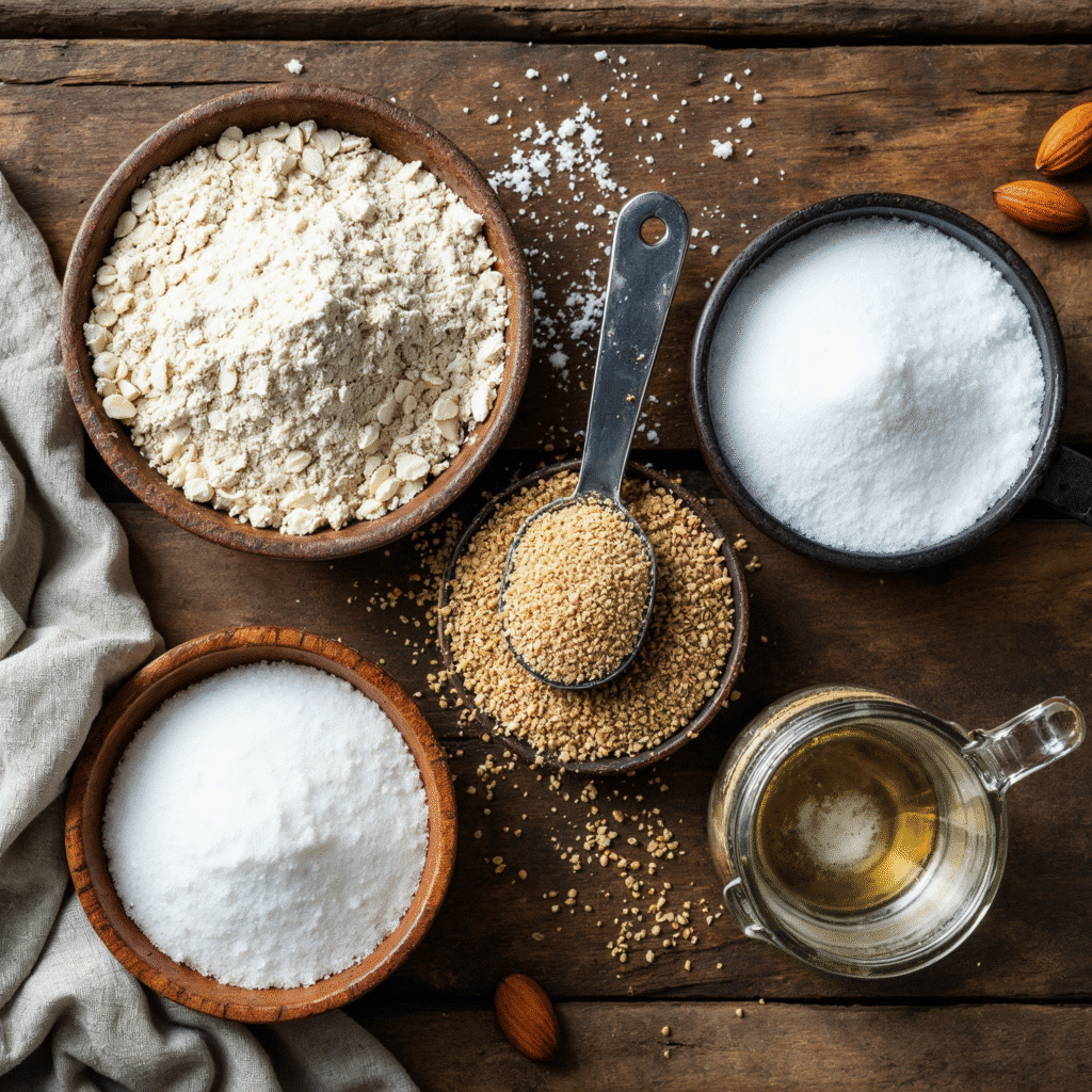 Essential ingredients for vegan keto bagel dough