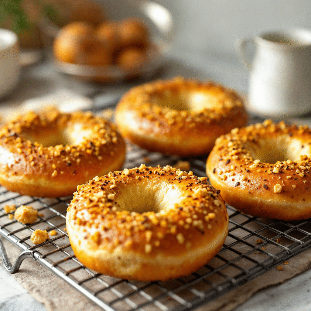 Vegan Keto Bagel Recipe on a cooling rack