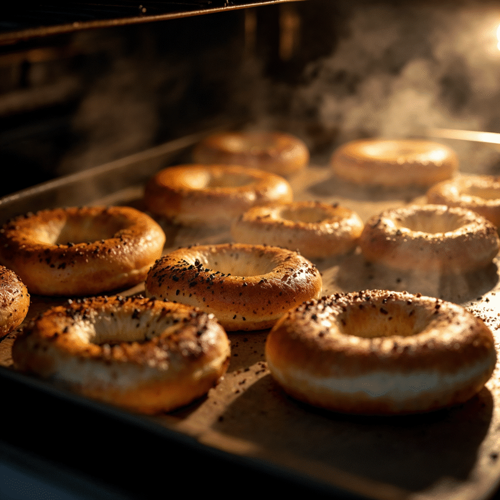 Quick baking of vegan keto bagels in the oven