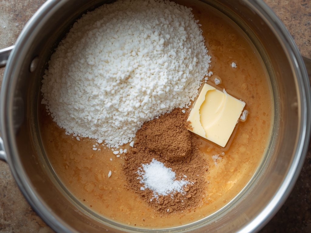 healthy butterscotch pudding - Process or ingredients
