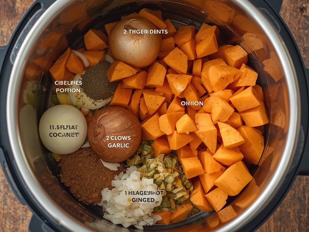 sweet potato curry recipe - Process or ingredients