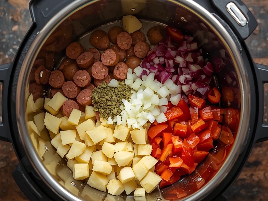 Sausage and Potato Meal Prep Breakfast Bowls - Process or ingredients