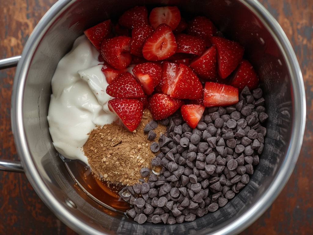 Chocolate Strawberry Yogurt Clusters Recipe - Process or ingredients
