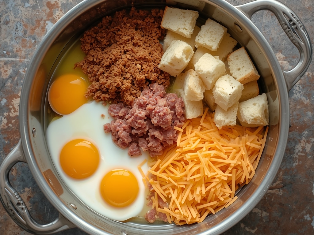 Easy Sausage and Egg Casserole - Process or ingredients