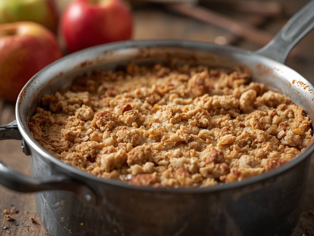 vegan apple crumble cheesecake - Detail or variation