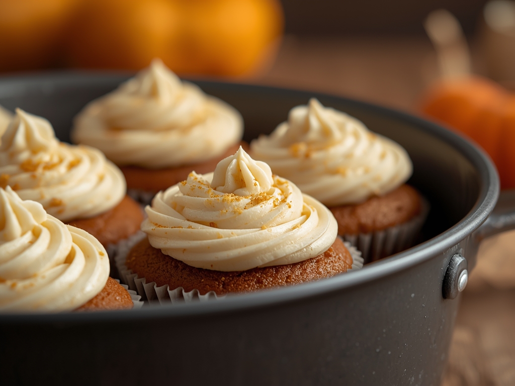 healthy pumpkin cupcakes with cream cheese frosting - Detail or variation