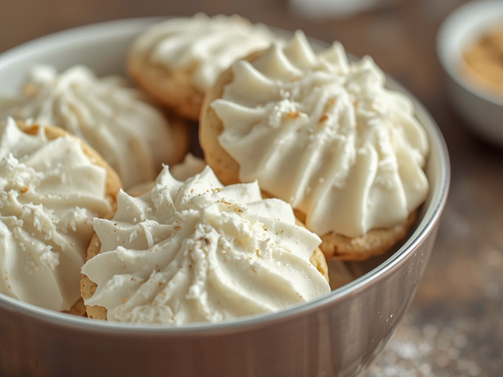 vegan frosted cream cheese sugar cookies - Detail or variation